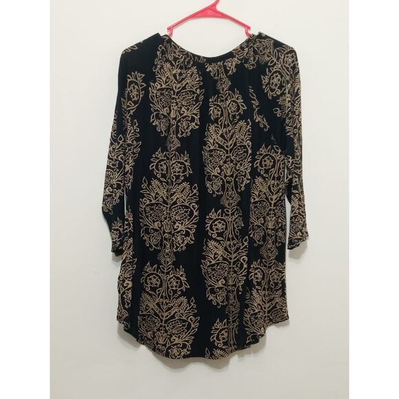 Lucky Brand Women's Shirt Black Boho Festival Hippie Tunic Size 1XL - Picture 8 of 10